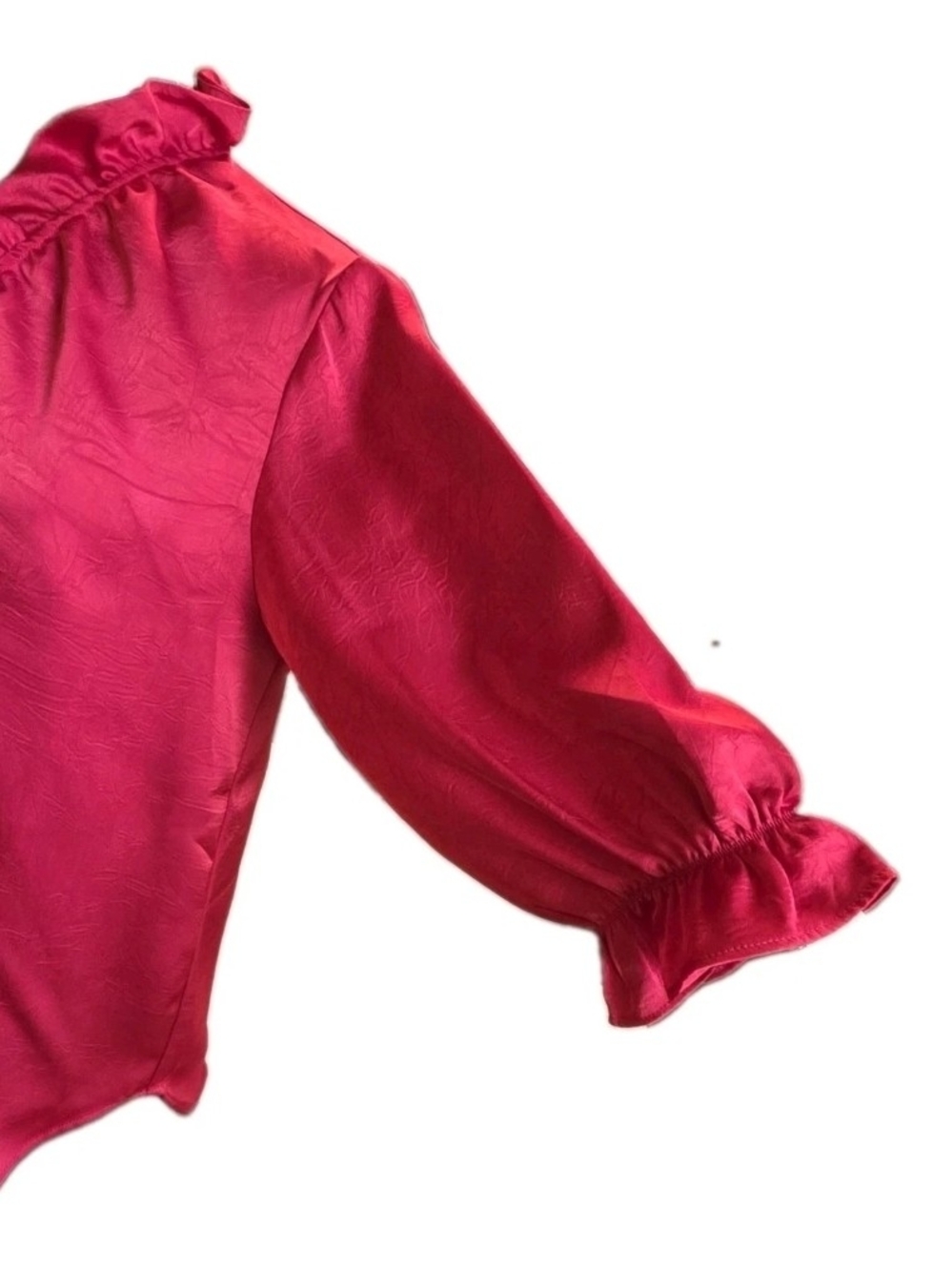 Bright Red Ruffle-Trim Tunic Top - Picture 11 of 12